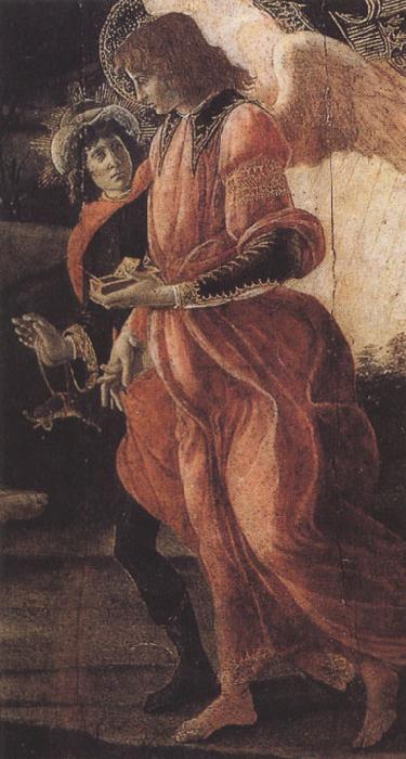 Sandro Botticelli Trinity with Mary Magdalene,St john the Baptist,Tobias  and the Angel (mk36) oil painting picture